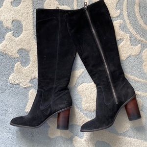 Tall suede COACH boots with ombré block heel